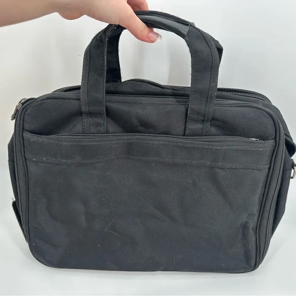 Tumi Organizer Portfolio Briefcase Laptop Bag Black Travel Bag Flawed